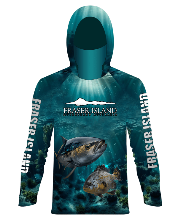 Fishing hoodie with face buff