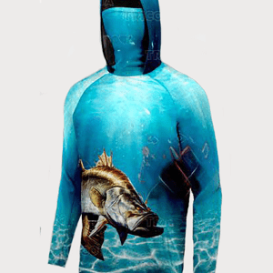 Fishing hoodie with face buff